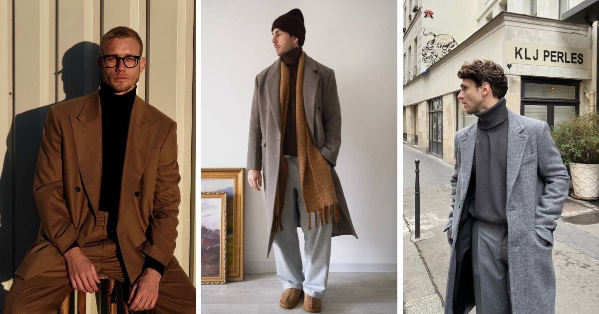 19+ Stylish Turtleneck with Suit Men Winter Outfits for a Modern Gentleman